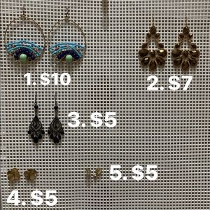 5 Sets of Boutique Earrings- pick one or all
